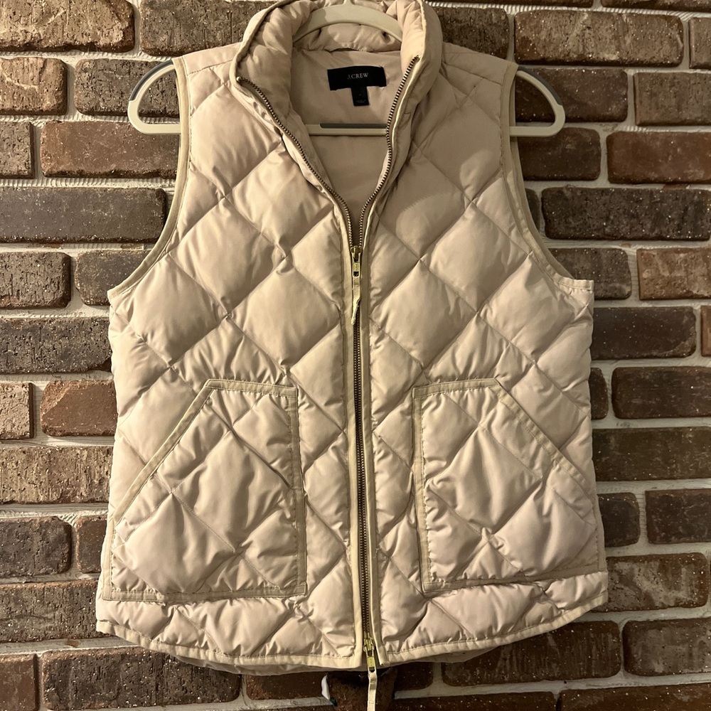 J. Crew Light Tan Quilted Vest